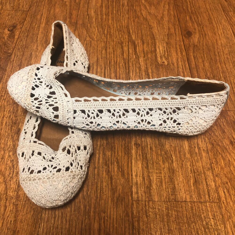 Jeffrey Campbell Ibiza Last Light Blue Crochet Flats Size 10